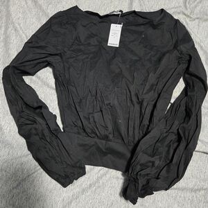 bebe Black Long Sleeve Blouse